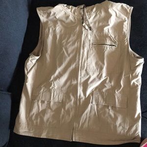 Khaki hooded vest